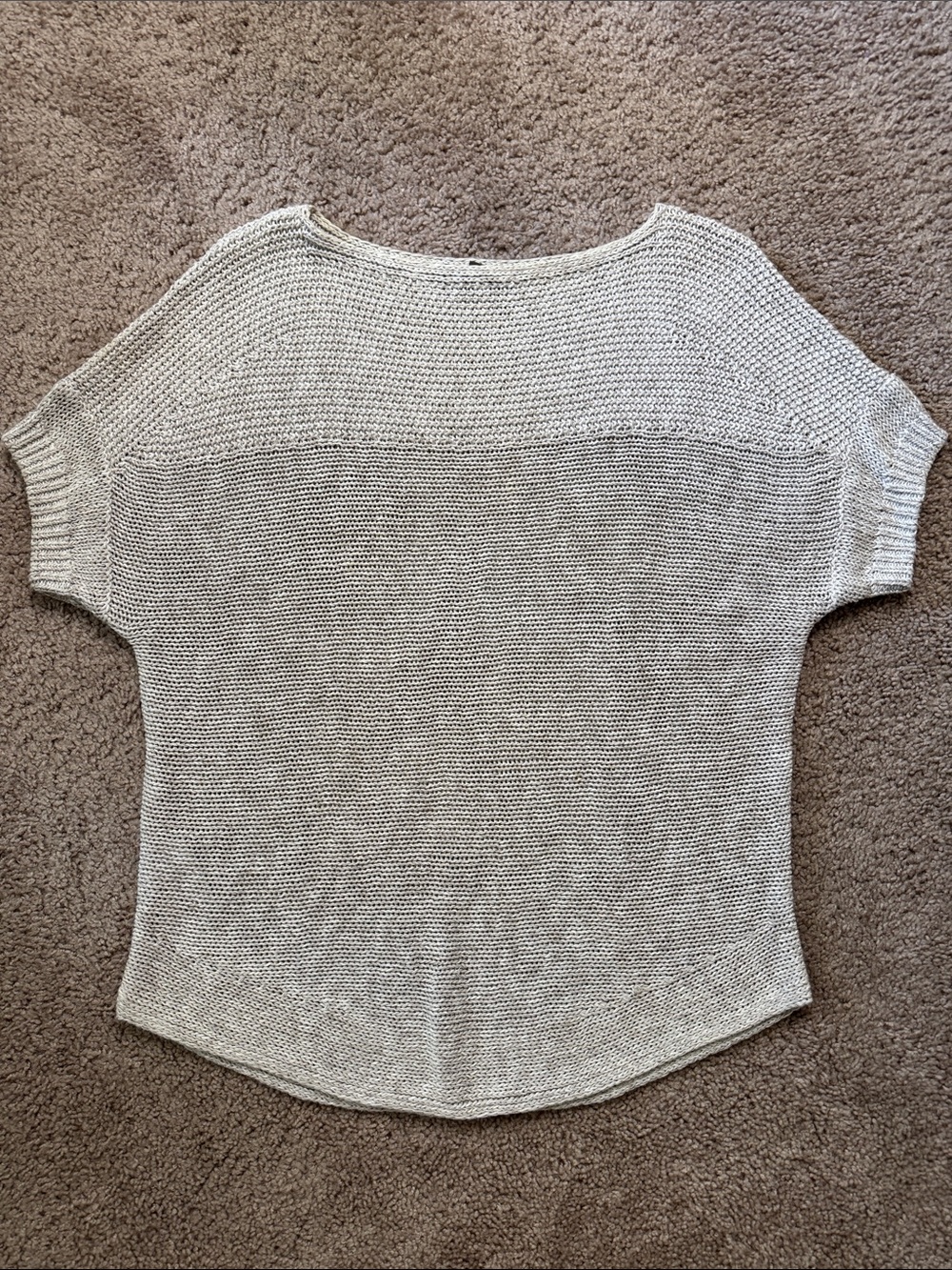 Tommy Bahama Light Cream Short-Sleeve Scoop Neck Sweater